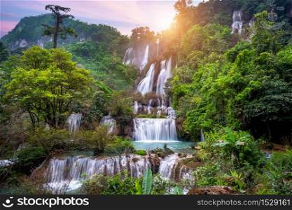 Thi Lo Su (Tee Lor Su) in Tak province. Thi Lo Su waterfall the largest waterfall in Thailand.