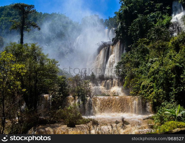 Thi Lo Su Waterfall in Umphang Wildlife Sanctuary, Umphang Tak, Thailand.