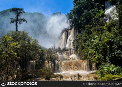 Thi Lo Su Waterfall in Umphang Wildlife Sanctuary, Umphang Tak, Thailand.