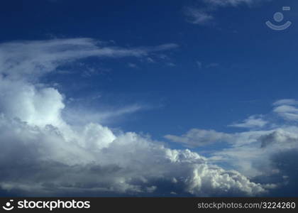 Thick And Streaking Clouds In A Blue Sky
