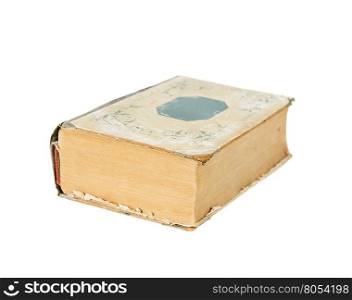 Thick old book isolated on a white background