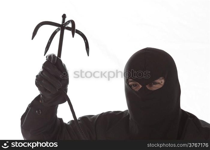 Thief with a hook to climb walls