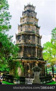 Thien Mu pagoda with Perfume River (Song Huong) in Hue, Vietnam