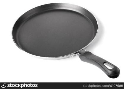 thin frying pan isolated on white