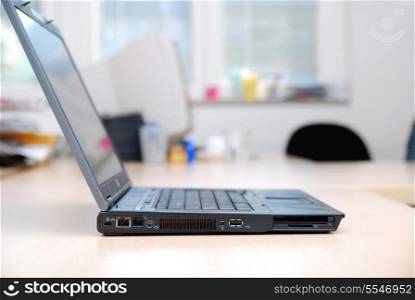thin laptop on office desk