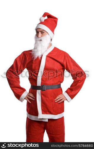 thin santa claus isolated on white background