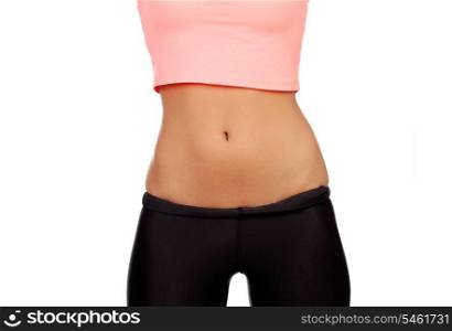 Thin waist woman isolated on a white background