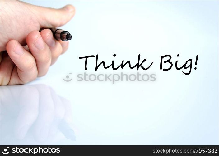 Think big hand concept isolated over white background