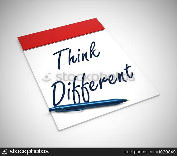 Think different or think outside the box for new ideas or approach. Diverse and varied Concepts from creativity - 3d illustration