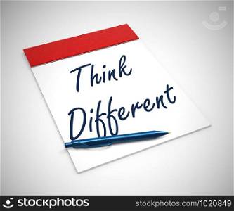 Think different or think outside the box for new ideas or approach. Diverse and varied Concepts from creativity - 3d illustration