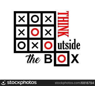 think outside the box text message background illustration