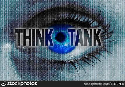 thinktank eye looks at viewer concept background. thinktank eye looks at viewer concept background.