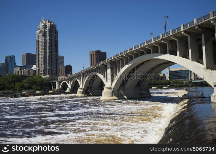 Third Avenue Bridge on the Mississippi River, Minneapolis, Hennepin County, Minnesota, USA