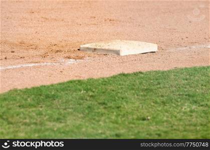 Third base on a baseball field