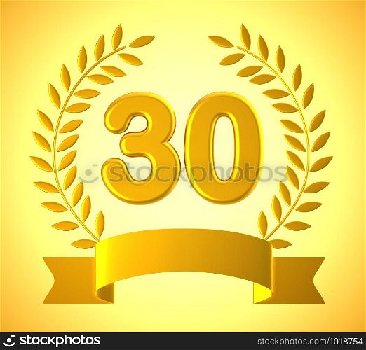 Thirtieth anniversary celebration shows celebrations and greetings for marriage. 30th year of marriage congratulation - 3d illustration