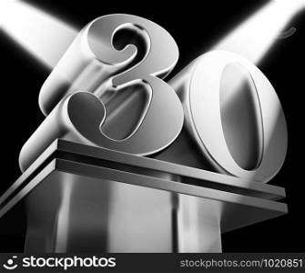 Thirtieth anniversary celebration shows celebrations and greetings for marriage. 30th year of marriage congratulation - 3d illustration