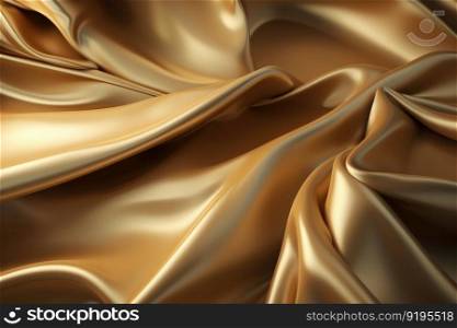 This golden cloth background with wavy folds is perfect for creating a high-end look. AI-generated for maximum impact.