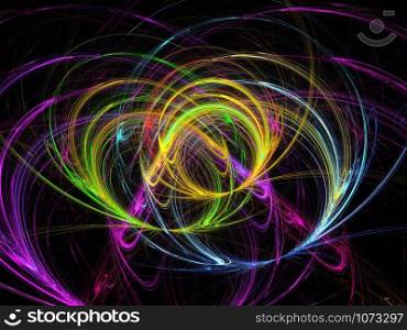 This image was created using fractal generating and graphic manipulation software.. 3D rendering abstract fractal light background