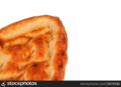 This is a local bread on the White background. Maybe unhealthy but very delicious.