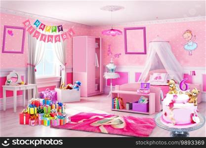 this is an awesome baby birthday decurated room