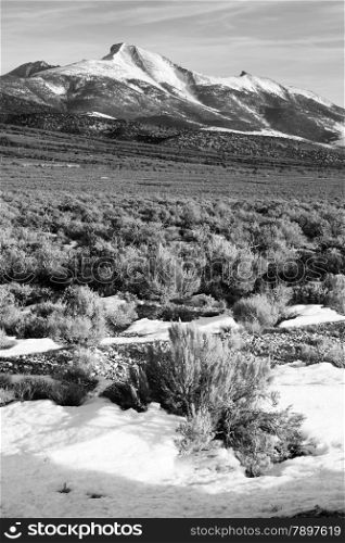 This is the look in winter from the north side of Great Basin NP
