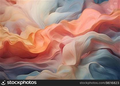 This liquid pastel background is perfect for adding a touch of softness and dreaminess to your designs. The soft pastel colors flow and swirl. Generative AI