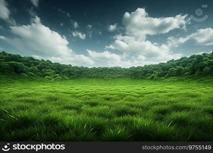 This lush green grass meadow background is the perfect way to add a touch of nature to your next design project. Generative AI
