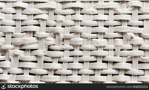 This stunning macro shot captures the intricate texture of a white wire textile background with a wicker pattern. Shot from a top view perspective, the hyper-detailed image is beautifully color graded with a cinematic feel. The Unreal Engine and a 70mm lens were used to create this masterpiece of editorial photography.