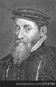 Thomas Gresham (1519-1579) on engraving from the 1800s. English merchant and financier who worked for King Edward VI and his half-sisters, Queens Mary I and Elizabeth I. Engraved by A.W.Warren and published in 1808 by Stratford.
