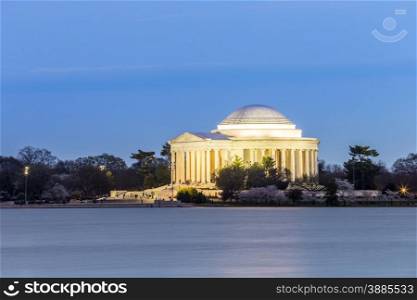 Thomas Jefferson Memorial building at dusk Washington, DC