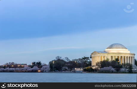 Thomas Jefferson Memorial building at dusk Washington, DC