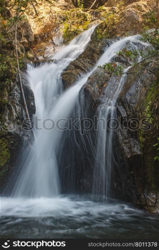 Thor Thip waterfall in thai national park.waterfall in the deep forest on mountain