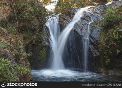 Thor Thip waterfall in thai national park.waterfall in the deep forest on mountain