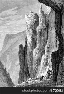 Thorstein rocks, vintage engraved illustration. Le Tour du Monde, Travel Journal, (1872).