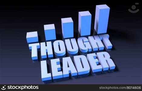 Thought leader. Thought leader graph chart in 3d on blue and black