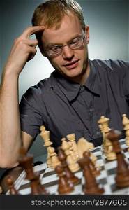 Thoughtful chess master