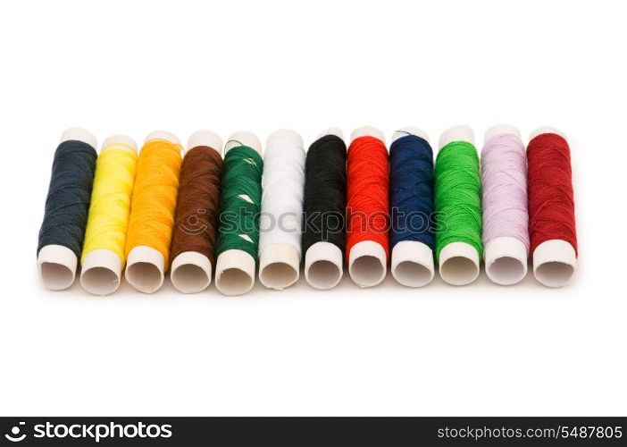 Thread spools isolated on the white background