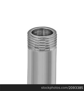 Threaded pipe isolated on white