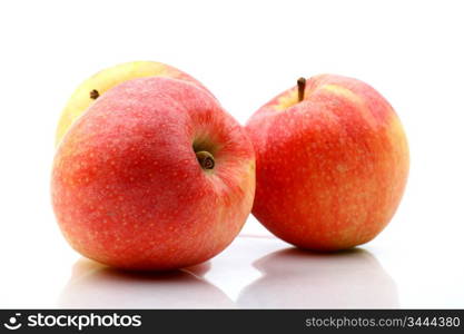 three apple isolated on white background