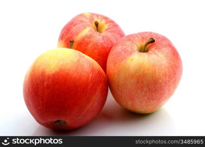 three apple isolated on white background