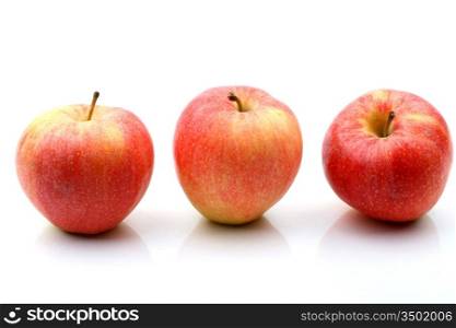 three apple isolated on white background