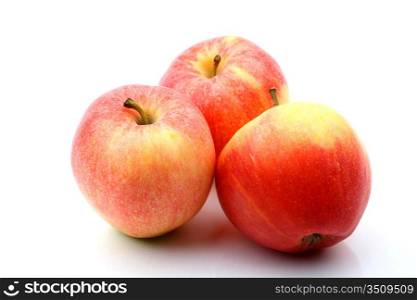 three apple isolated on white background