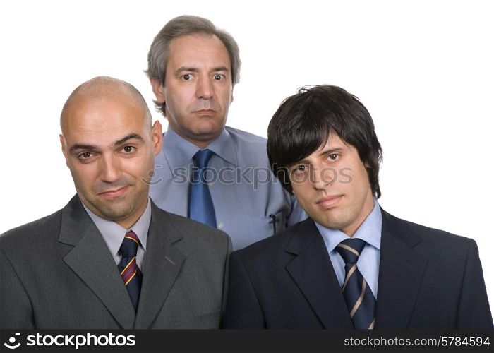 three business men isolated on white background