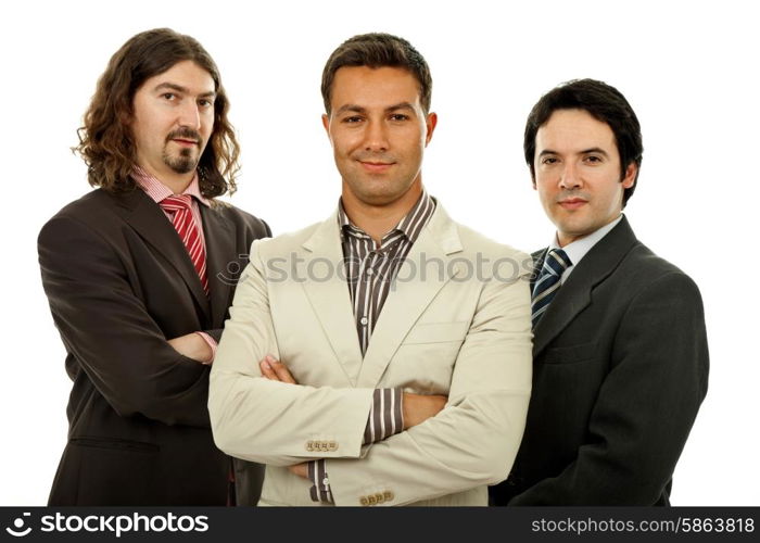 three business men isolated on white background