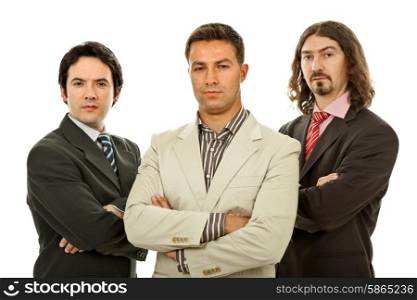 three business men isolated on white background