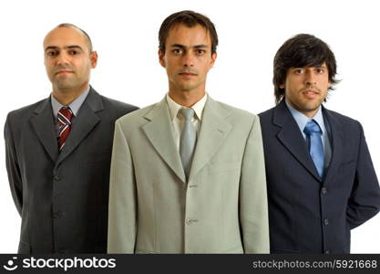 three business men isolated on white background