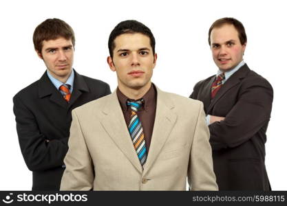 three business men isolated on white background