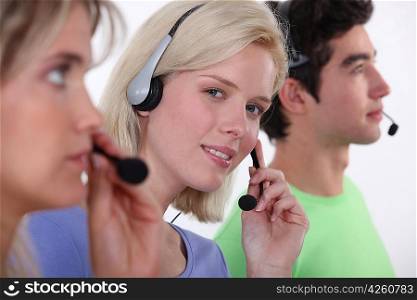 Three call-center workers