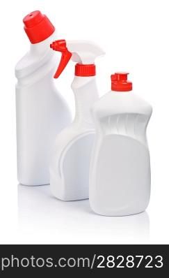 three cleaning bottle