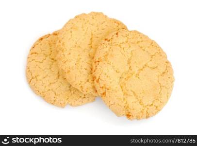 Three cookies isolated on white background. Cookies